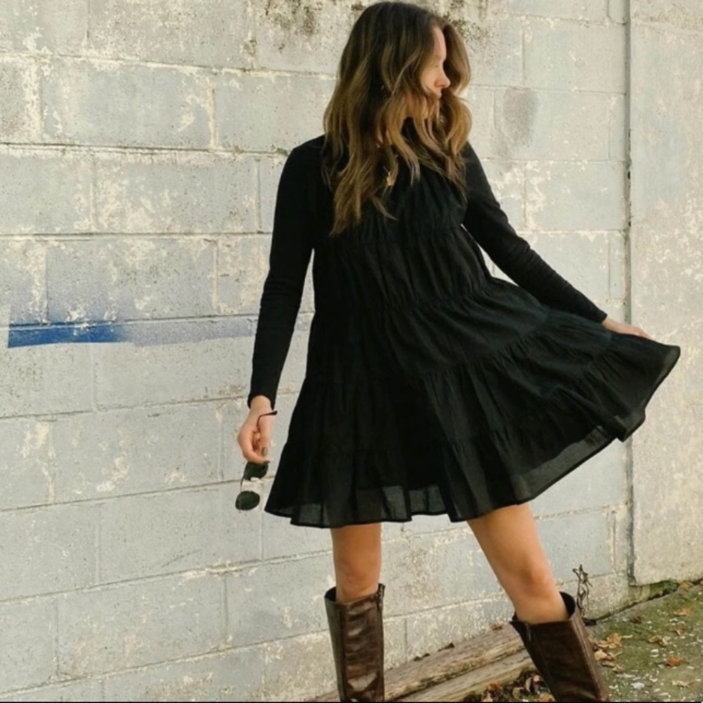 Vestique Black Tiered Dress